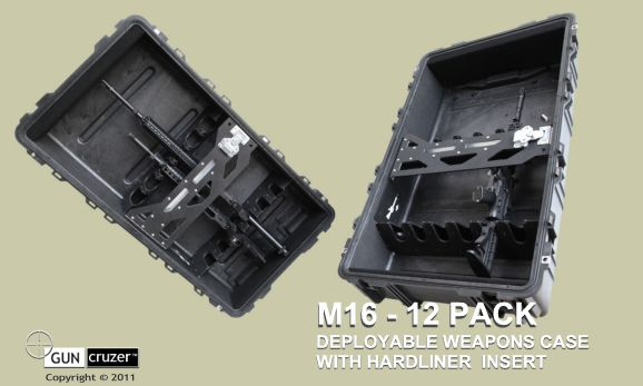 M16 Gun Case 12 Pack Black