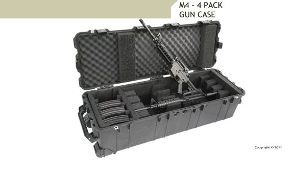 M4 Rifle 4 Pack Gun Case by CASECRUZER